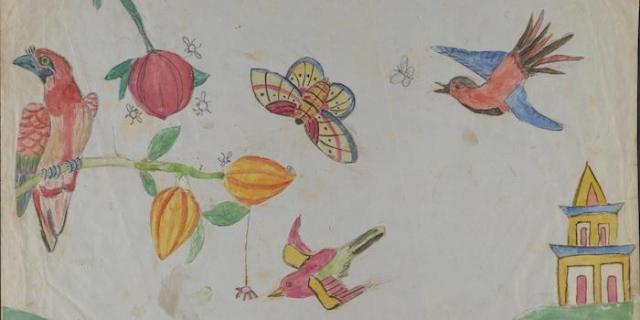 Charles Darwin's children drew serveral pictures on the original manuscript of his historic book "On the Origin of Species." (Source: American Museum of Natural History)