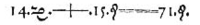 The first known equation, equivalent to 14x+15=71 in modern syntax. Source: Wikimedia Commons